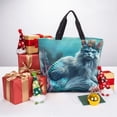 thumbnail image 6 of Honeii Cat Underwater Fantasy Print Tote Bag, Reusable Grocery Shopping Bag,Shoulder Bag with Inner Pocket, 6 of 7