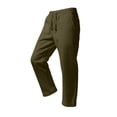 thumbnail image 6 of UAMVSH Men's Linen Capri Pants Casual Elastic Waist Drawstring Beach Shorts Summer Hawaiian Below Knee Long Shorts with Pockets, 6 of 6