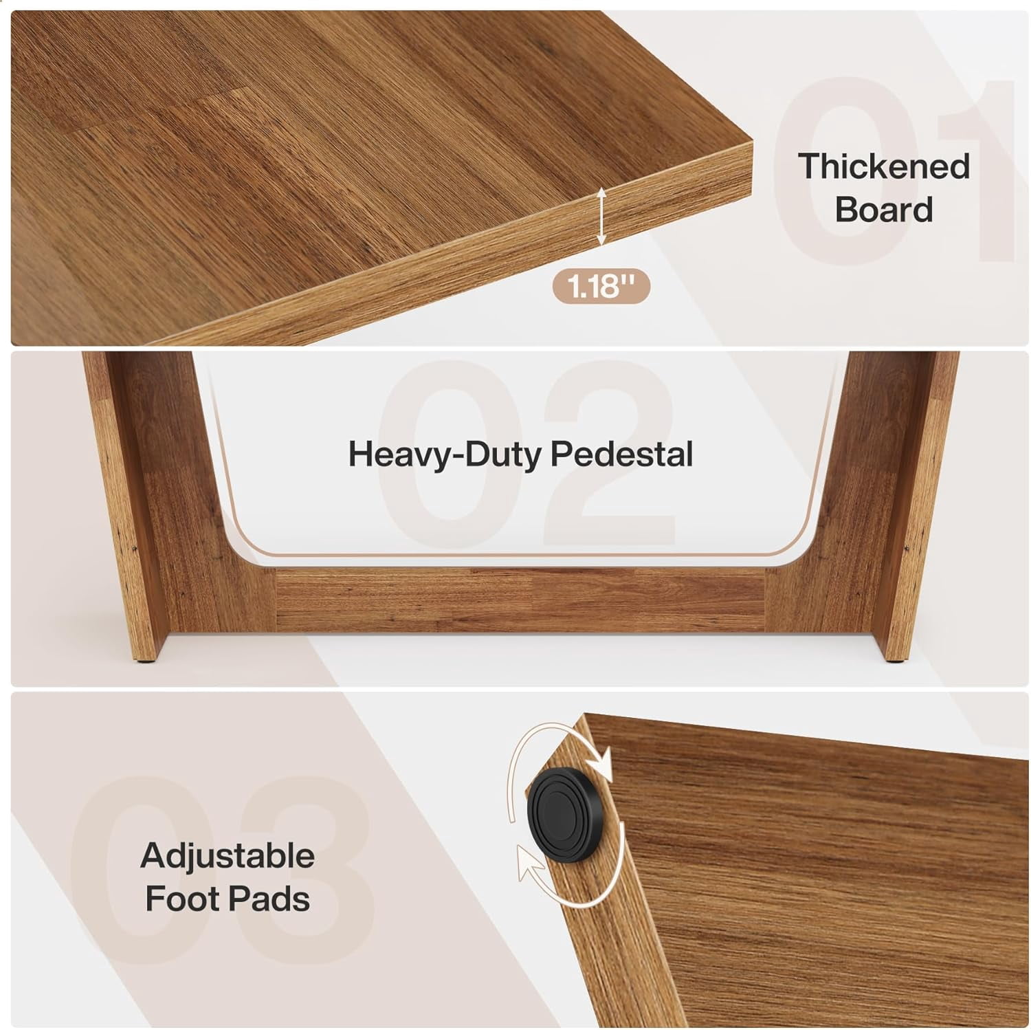 Tribesigns 70.87-Inch Executive Computer Desk: Large Home Office Desk, Industrial Wood Study Writing Table,Light Brown