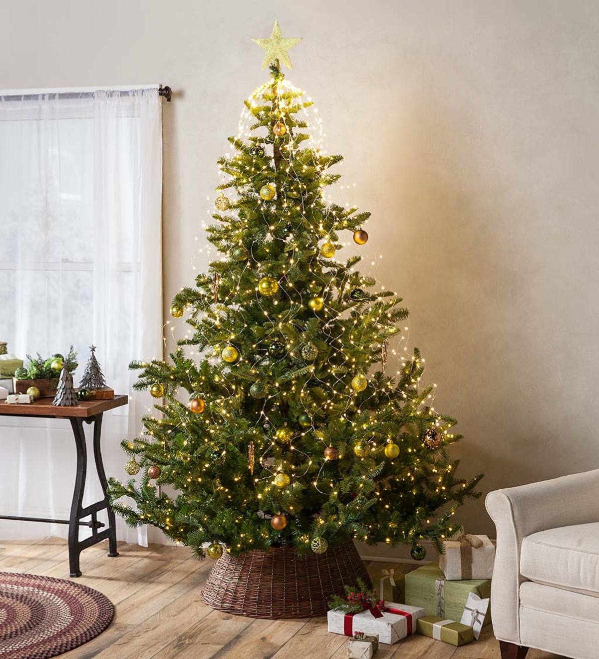 7. pre-Lit Nordmann Fir Christmas Tree with 8 Function LEDs - Walmart.com - Walmart.com