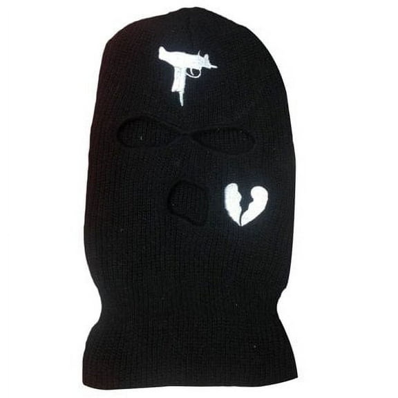 ZOELNIC 3-Hole Ski Mask Woolen Knitted Hat Winter Warm Outdoor Cycling Windproof Mask Balaclava Black