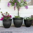 thumbnail image 4 of Alpine Corporation Set of 3 Assorted Size Planters with Drainage Holes, Speckled Black, 4 of 13