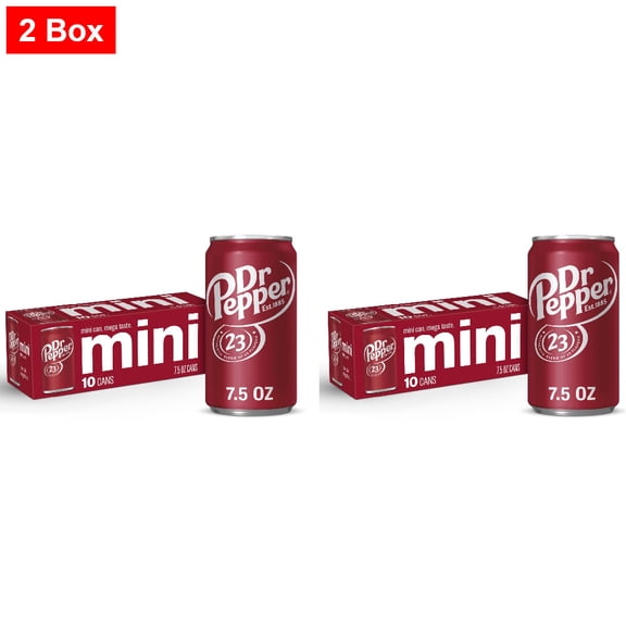 Dr Pepper Soda Mini Cans 10 CT / 7.5 fl oz - 2 Box