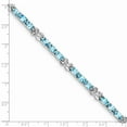 thumbnail image 4 of Primal Silver Sterling Silver Rhodium-plated Blue Topaz Bracelet, 4 of 6