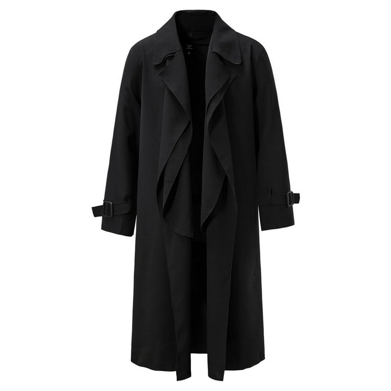 Hot6sl Men's Trench Coats Slim Fit Double Breasted Long