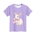 thumbnail image 5 of Annhoo Short Sleeve Shirts for Unisex Boys Girls Cute Graphic Block Color Round Neck Toddler Tops Kids Clothes, 5 of 5