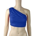 thumbnail image 1 of Timegard Tank Top for Women Solid Color 1 Shoulder Cropped Comfy Fitting Slim Ruched Casual Tee Top, 1 of 3