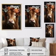 thumbnail image 4 of Designart "Bovine Petal Raven" Animals Floater Framed Wall Art Print, 4 of 7