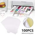 thumbnail image 1 of Printable Vinyl Sticker Paper,Waterproof Decal Paper 100 Sheets Matte White A4 Tear Resistant for Inkjet Printer Holds Ink well, 1 of 5