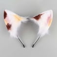 thumbnail image 4 of Diadema con orejas de piel sintética de zorro y gato, bonita de Halloween, Cosplay, Animal hecho a mano Multicolor jinwen sombreros de cosplay, 4 of 7