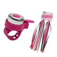 thumbnail image 2 of Bells Streamers 2pcs Children Bike Grips Tassels With 1pc Bell Set Scooter Ribbons Handlebar Weave Streamers Bike Accessories (Pink Tassels and Red Bell), 2 of 8
