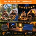 thumbnail image 5 of LEACUBER 100FT Solar String Lights Outdoor Waterproof with 8 Light Modes, Remote Dimmable Timer, LED Shatterproof G40 Bulbs, USB & Solar Powered Outdoor Lights for Backyard, Garden, Camping, 5 of 14