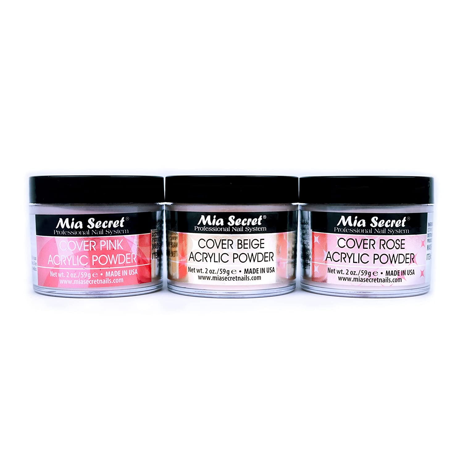Mia Secret Acrylic Cover Powder - Beige/Pink/Rose - 2 oz ( Pack of 3 )