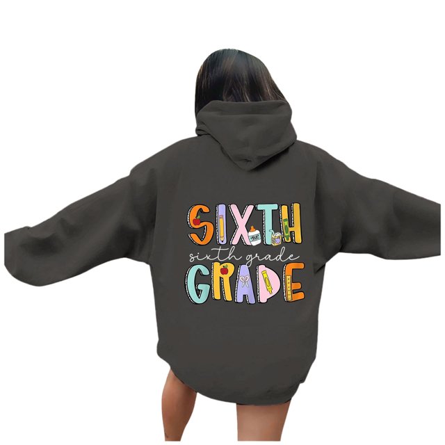 Chandail à Capuche pour Femmes avec Graphique Enseignant Manches Longues Design Quotidien Décontracté et Confortable pour Automne et Hiver