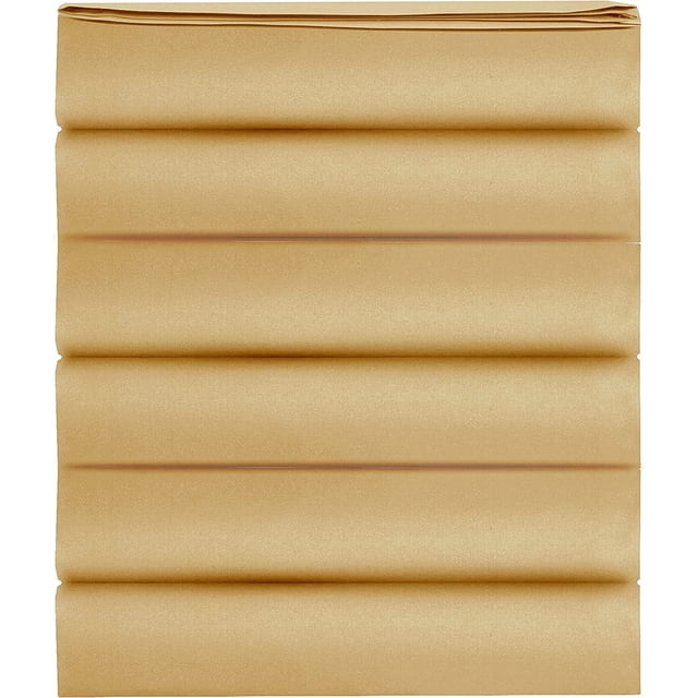 Mocassi Drap Plat 1500 Fils, Lot de 6, Lit Simple, Or