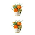 thumbnail image 3 of kurtrusly Artificial Flowers With Vase Add Of Color And Style To Any Room Indoor Pinellia orange 2Set, 3 of 6