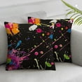 thumbnail image 3 of Abstract Graffiti Pillow Cover Decoration Pillow Cushion Cover Sofa Living Room Bed Sofa Car Pillow Cover Colored Neon Lights Paint Splashing  1 Set 2, Various Sizes, 3 of 7