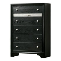 Furniture of America Lubbock Adult Contemporary 6-Drawer Vertical Dresser, Black