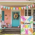 thumbnail image 2 of Welcome Easter Colorful Dots Cute Bunny Watercolor Rabbits Spring Garden Flag Yard Flag 12x18 Inch Double Sided Small Mini Yard Outdoor Outside Holiday Decoration, 2 of 5
