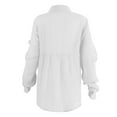 thumbnail image 4 of Conairie Linen Shirts For Women Long Sleeve Regular Fit Collar Button Down Shirts Solid Breathable Soft Summer Fashion Casual Blouses White XL, 4 of 4