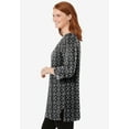 thumbnail image 3 of Woman Within Plus Size Perfect Printed Three-Quarter-Sleeve Scoopneck Tunic, 3 of 5