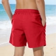 thumbnail image 2 of Boys Athletic Shorts Red, Quick Dry Elastic Waist with Drawstring, Solid Color Casual Lounge Shorts with Pockets for Kids 8-14,Size 10-11T, 2 of 9