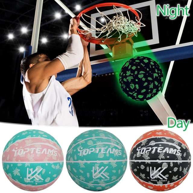 XWSHYW Herramientas para El Hogar Balcón Reflector Holográfico Brillante Baloncesto de Cuero Compuesto Reflectante Baloncesto de Noche para Interior y Exterior Regalos para Niños y Niñas