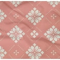 thumbnail image 4 of oneOone Cotton Poplin Twill Pink Salmon Fabric Floral & Tiles Moroccan Quilting Supplies Print Sewing Fabric By The Yard 56 Inch Wide, 4 of 4
