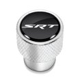 thumbnail image 2 of SRT Logo in Black on Shining Silver Aluminum Tire Valve Stem Caps for Dodge Jeep, 2 of 5