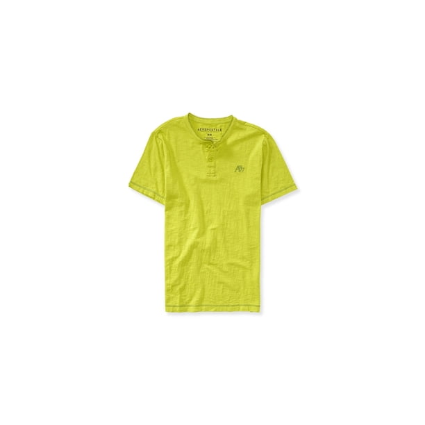 Aeropostale A87 Camiseta henley para hombre, verde, grande