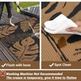 thumbnail image 4 of 9x12FT Reversible Outdoor Rug – Waterproof Plastic Straw Patio Carpet with UV Resistance – Easy-Clean Mat Includes Portable Bag & 4 Stakes for RV, Beach, Deck & Camping – Black Brown, 4 of 8