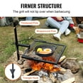 thumbnail image 4 of VEVOR Swivel Campfire Grill 16" x 16" Heavy Duty Steel Open Fire Cooking Grate Adjustable, 4 of 9