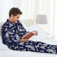 thumbnail image 6 of Fotbe Abstract Skiing Pattern Long Sleeve Pajama Set for Men,Sleepwear Set,2-piece Loungewear Set,Soft PJs Comfy Nightwear with Pockets-, 6 of 7