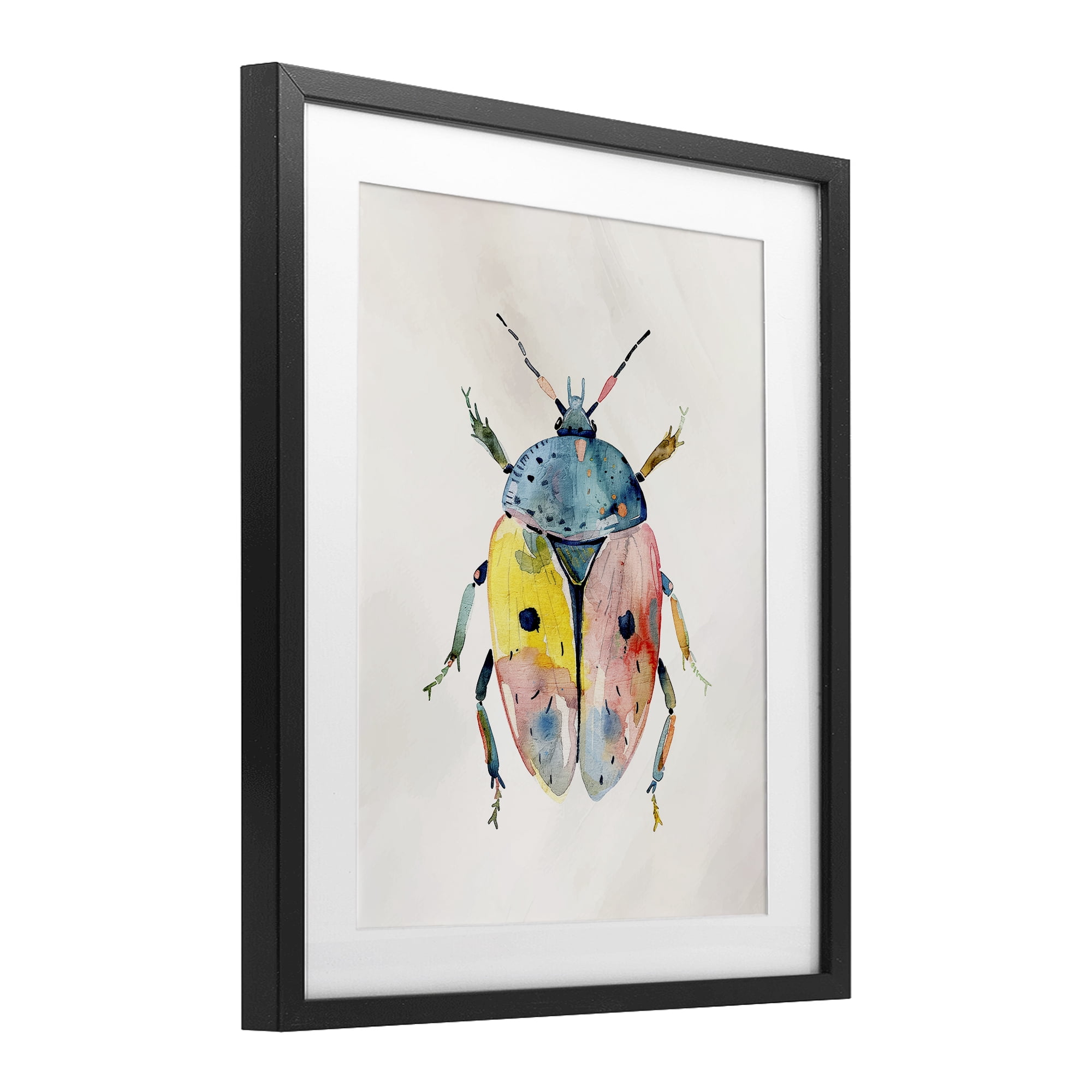 Stupell Industries Whimsical Boho Beetle Black Framed Print Under Glass, design by Kim Allen