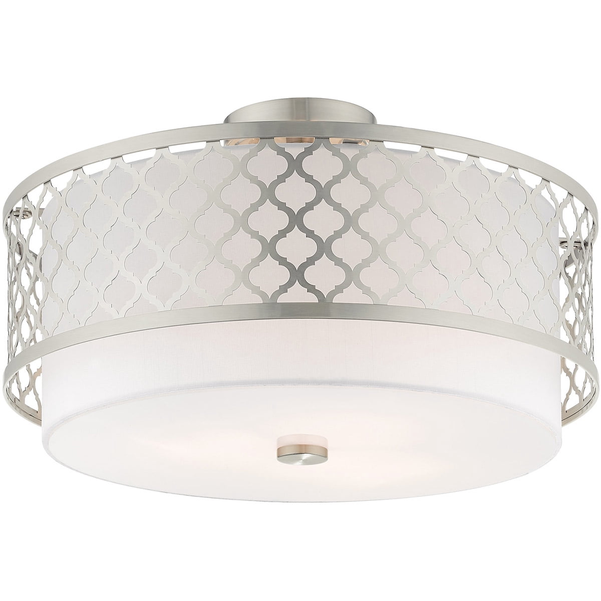 3 Light Brushed Nickel Ceiling Light fixture with Steel base material