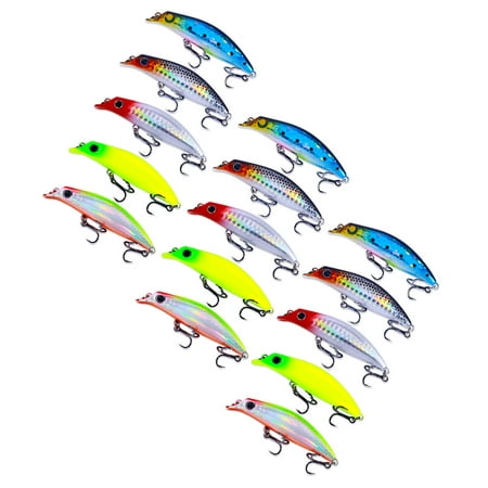 HENGJIA Fishing Lures Jerkbait for Bass Fishing Minnow Lure Set Fishing Plugs Hard Baits Lipless Crankbaits Swimbaits Topwater Lures for Trout Bass Perch Fishing 15pcs