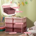 thumbnail image 3 of Qaba 3 Tier Kids Toy Organizer with 6 Plastic Storage Bins, Pink, 3 of 10