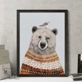 thumbnail image 2 of Wexford Home Fair Isle Bear II-Framed Canvas - Black - 16X22, 2 of 4