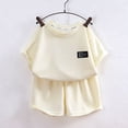 thumbnail image 4 of ZOYOEN Boys Waffle Knit Outfits Set- Casual Short Sleeve Crewneck Tees and Shorts Kids Summer Clothes Toddler to Big Size 6 T, 4 of 6