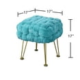 thumbnail image 7 of Home Soft Things Fox Faux Fur Pouf Stool Ottoman - Aqua - 17x17x17", 7 of 7