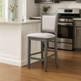 thumbnail image 2 of Han Counter Chair Set of 2- Light Gray Fabric- Dark Gray Solid Wood, 2 of 6