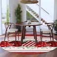 thumbnail image 4 of Round Rugs 8 Ft, Valentine's Day Non Slip Area Rugs for Kitchen Bedroom Entryway, Red Checked Love Eucalyptus Striped Washable Carpet Runner Rug Floor Mats for Bedroom Home Decor, 4 of 9