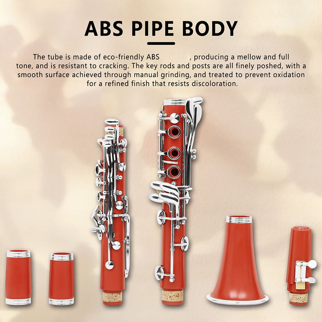 Miiottaa Professional Bb Clarinet for Beginners with Adjustable Tubes and Ergonomic Keys