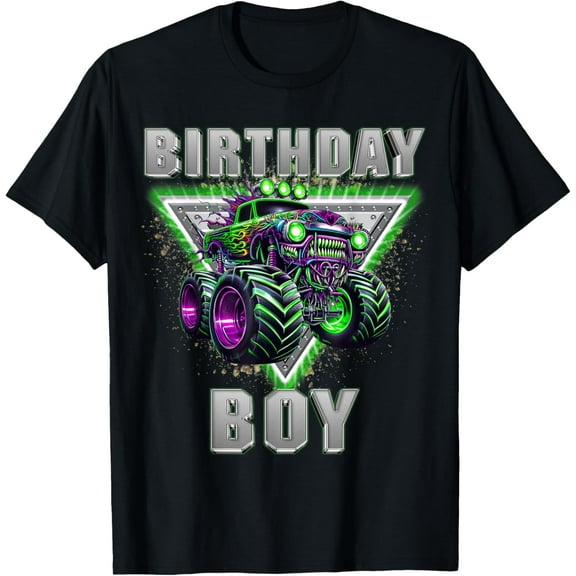 Birthday Boy Monster Truck Are My Jam Bday Party Kids Boys T-Shirt Unisex S-5XL Hot Trending Shirt, Vintage Birthday Gift