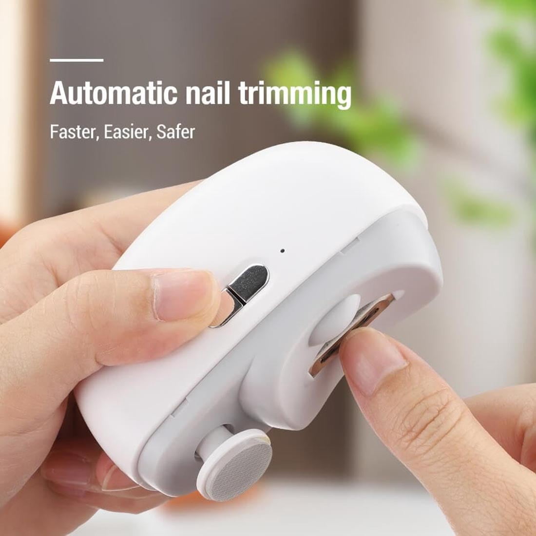 2025 New 3 in 1 Automatic Electric Nail Clipper with Polishing, Electric Nail Trimmer for Seniors Adults Baby, Electric Nail Clippers Nail File with Clip Storage & LED Light Purple