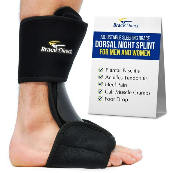 Brace Direct Dorsal Night Splint - Adjustable Relief for Plantar Fasciitis and Heel Pain