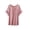 Pink, variant on Women's Round Neck Ruffle Short Sleeve Top Gathered Loose Fit Soft Casual Comfortable Everyday Blouse