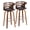 Brown Faux Leather, variant on Cosini 30" Fixed Height Barstool in Walnut Wood Finish with Round Chrome Footrest - Set of 2 (Brown Faux Leather)