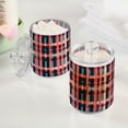 thumbnail image 2 of Yayeee 2 Pack Qtip Holder Bathroom Cotton Swab Canister with Lid Clear Dispenser Set, Red Teal Stripes, 2 of 6