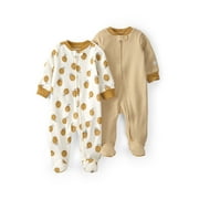 Little Planet by Carter's Baby Gender Neutral Organic Long Sleeve Zip Up Sleep 'N Play, 2-pack